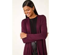 Roman Women's Waterfall Stretch Cardigan Sweater in Burgundy | Size: 18