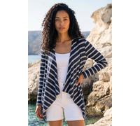 Roman Women's Waterfall Stripe Cardigan Sweater in Navy | Size: 18