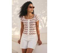 Roman Women's Wave Crochet Buttoned Top in Ivory | Size: 20 Roman Ivory 20