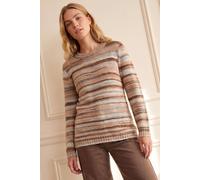 Roman Women's Wool Blend Striped Stretch Jumper in Beige | Size: 14