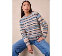 Roman Originals Thick Jumper for Women UK - Ladies Winter Autumn Smart Casual Knit Knitted Knitwear Pull-On Round Crew Neck Long Sleeve Work Office Dinner Party - Denim - Size 12
