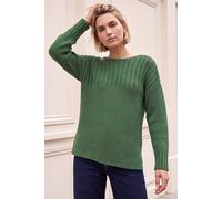 Roman Originals Yoke Stitch Detail Jumper for Women UK - Ladies Everyday Autumn Winter Round Neckline Comfy Soft Evening Vacation Work Party Night Out - Green - Size 10