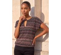 Roman Women's Zig Zag Print Bubble Hem Top | Size: 14