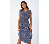 Zip Detail Leopard Print Dress Roman Navy 18