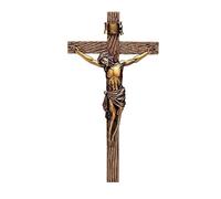 Roman Wood Inspired Bronze Wall Cross Crucifix Jesus Christ 62153