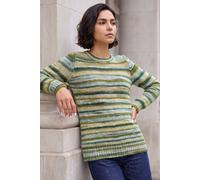 Roman Wool Blend Striped Stretch Jumper In Green Green
