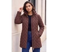 Roman Women's Zig Zag Padded Coat in Chocolate | Size: 20 Roman Chocolate 20