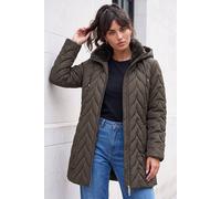 Roman Women's Zig Zag Padded Coat in Khaki | Size: 20