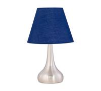 Romana - Brushed Chrome Touch Operated Table Lamp with Navy Blue Shade
