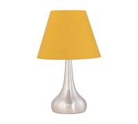 Romana - Brushed Chrome Touch Operated Table Lamp with Ochre Shade