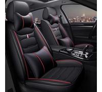 Romanbin 5-Seat Leather Car Seat Covers for Seat Arona Front + Rear Row, Waterproof Faux Leather Non-Slip Car Interior Seat Covers Black Red