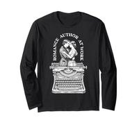Romance Author At Work Vintage Typewriter Novelist Writer Long Sleeve T-Shirt