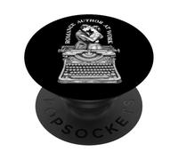 Romance Author At Work Vintage Typewriter Novelist Writer PopSockets Adhesive PopGrip