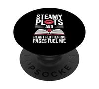 Romance Book Lover Steamy Plots And Heart Fluttering Pages PopSockets Adhesive PopGrip