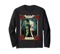 Romance Frankenstein The Lovers Vintage Tarot Halloween Vibe Long Sleeve T-Shirt