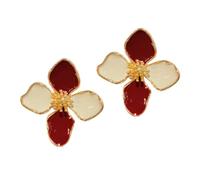 Romance Hibiscus Flower Studs Earrings For Women And Girls Korean Wedding Styles Vintage Designs Fashion Jewelry Handmade Elegant Earrings
