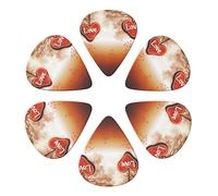 Romance Love Print Guitar Picks 6 Pack With Organizer Storage Bag 0.46 0.71 0.96mm Guitar Plectrums Guitars Accessories For Bass Electric Acoustic Guitars