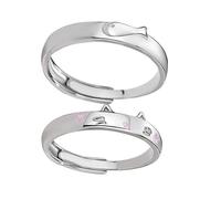 Romance Love Symbol Rings Accessory For Couples Sturdy Brass With Cats And Fish Designs Size Adjustable Daily Use Cats And Fish Rings