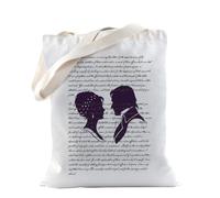 Romance Novel Merch Lizzy and Darcy Silhouettes Tote Bag for Bookish Literary Book Lovers Gift POD Gift (Pride Tote)