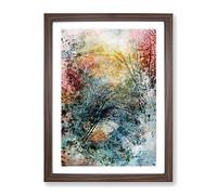 Romance Of The Forest In Abstract Modern Framed Print | A2 Walnut Framed Wall Art | Ready to Hang | Abstract Landscape Picture | Living Room Bedroom Lounge Office