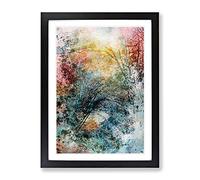 Romance Of The Forest In Abstract Modern Framed Print | A3 Black Framed Wall Art | Ready to Hang | Abstract Landscape Picture | Living Room Bedroom Lounge Office