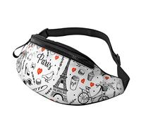 Romance Paris Eiffel Tower Crossbody Bag Runner Small Hip Pouch Bum Bag Running Waistpack Bumbag Beltbag Sport Slim Fashionable for Jogging Hiking Woman