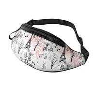 Romance Paris Eiffel Tower Crossbody Bag Runner Small Hip Pouch Bum Bag Running Waistpack Bumbag Beltbag Sport Slim Fashionable for Jogging Hiking Woman