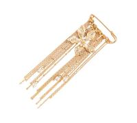 Romance Pearls Accent Floral Brooch Flower Pendant Badge Pin with Glittering Fringe for Wedding Decorative Clothing Pin