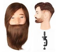 Romance Queen Mannequin Head for Men with Hair Mannequin Head Human Hair Mannequin Head for Men Cosmetology Mannequin Head with Straight Beard 8 Inch with Convenient C Style Stand