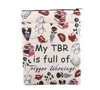Romance Reader Book Sleeve To Be Read Book Cover Bookish Gift Enemies To Lover Gift My TBR Is Full Of Trigger Warnings Book Pouch (TbrTriggerWarningBS)