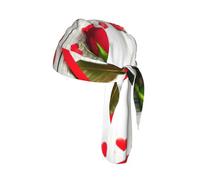Romance Rose Flower with Heart Petal Printed Quick Drying Cycling Cap, Breathable Mesh Bandana Helmet Liner, for Running Fishing