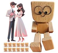 Romance Shaking Wooden Man Figurine with 12pcs Magnetic Expressions,Funny Car Dashboard Ornaments Decorations,A Souvenir to Witness Love,Gifts Given By Couples To Express Their Love For Each Other