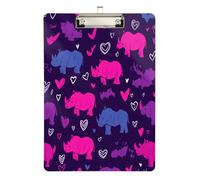 Romance Style nile Rhino Hard Cover Clip Board Standard Hole for Homework Pediatric Size 9 x 12.5 Tabla para escribir con Clip