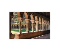 Romanesque Architecture Poster Moissac Abbey, France (1060) Poster Cool Artworks Painting Wall Art Canvas Prints Hanging Picture Posters 16x24inch(40x60cm)
