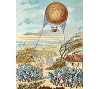 Romanet Early Balloon Flight Commander Coutelle Mainz Large Wall Art Poster Print Thick Paper 18X24 Inch