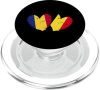 Romania Belgium Love Heart Romanian Belgian Dual Nationality PopSockets PopGrip for MagSafe