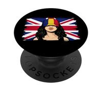Romania Britain Flags Women Roots British Romanian Heritage PopSockets Adhesive PopGrip
