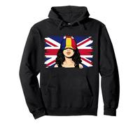 Romania Britain Flags Women Roots British Romanian Heritage Pullover Hoodie