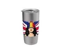 Romania Britain Flags Women Roots British Romanian Heritage Stainless Steel Insulated Tumbler