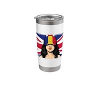 Romania Britain Flags Women Roots British Romanian Heritage Stainless Steel Insulated Tumbler