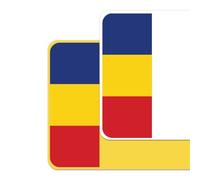 Romania Car Number Plate Adhesive Stickers for Decorative Purposes - Romanian National Flag Badge Decal - Proud Heritage Car Vinyl Skin - Premium, Bubble Free & Easy Application - Set of 2 (F&R) (ROU)