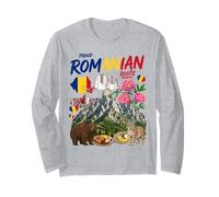 Romania Costume Themed Outfit Idea for Men & Romanian Flag Long Sleeve T-Shirt