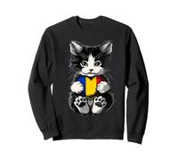 Romania Cute Cat Heart Romanian Flag Romanian Roots Sweatshirt