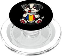 Romania Cute Dog Heart Romanian Flag Romanian Roots PopSockets PopGrip for MagSafe