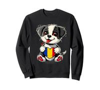 Romania Cute Dog Heart Romanian Flag Romanian Roots Sweatshirt