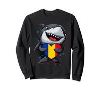 Romania Cute Shark Heart Romanian Flag Romanian Roots Sweatshirt