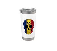 Romania Flag Gift Sugar Skull Romanian Stainless Steel Insulated Tumbler