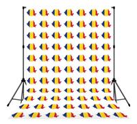 Romania Flag Map Print Backdrop For Photoshoot, Photo Backdrop Background Curtain For Photography Portraits(No Stand)