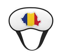 Romania Flag Map Print Sleep Mask, Eye Sleeping Mask for Women and Men for Total Darkness, Reduces Puffy Eye Mask