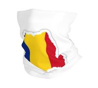 Romania Flag Map Print Winter Neck Gaiter Warmer, Soft Face Mask Scarf For Cold Weather Skiing Cycling Outdoor Sports